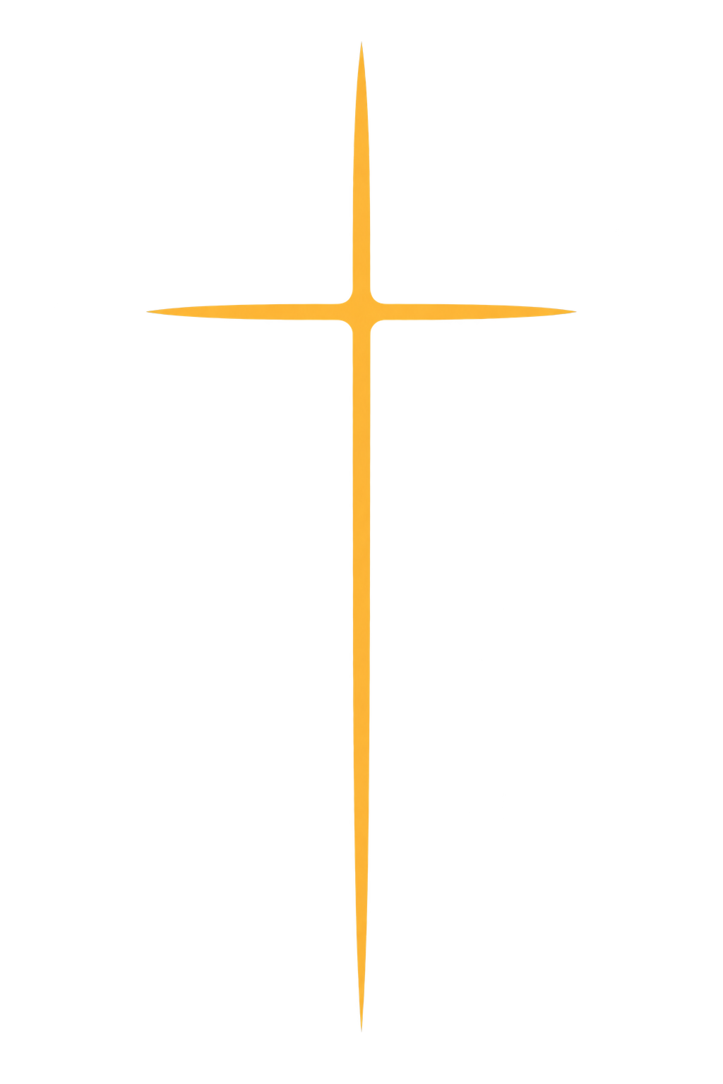 Sharp Gold Cross Silhouette